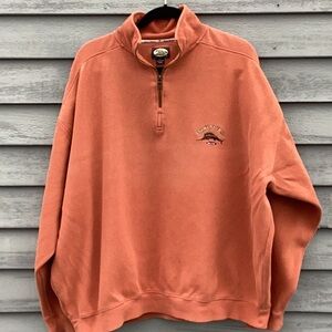 Tommy Bahama Orange Quarter Zip Up Cotton Sweatshirt XXL